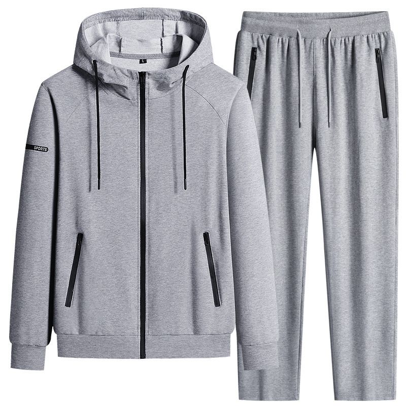 Herren-Set aus Baumwoll-Kapuzenpullover und Jogginghose – modische Freizeitsportbekleidung für Laufen und Outdoor-Aktivitäten_voghion.com