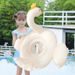 Kids Swan Boat Pool Float With Canopy - Thickened PVC Anti-Tip Design For Ages 3-6 (Sunshade Seat Non-Slip Bottom Max 88lbs Includes Repair Kit)_voghion.com