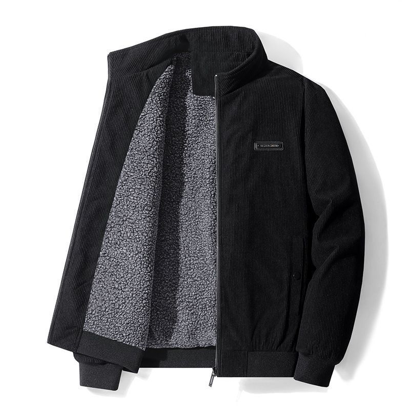 Herrenbekleidung Cordmantel Herren Kaschmir verdickt Mode Stehkragen Lamm Casual Herrenjacke Mode_voghion.com