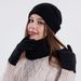 winter warm wool hat scarf gloves three piece set outdoor windproof adult knitted hat three piece set_voghion.com