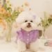 Vestito estivo da principessa con maniche a palloncino in pizzo per animali domestici 2025 per cani e gatti Teddy Bichon, vestiti sottili + copricapo_voghion.com