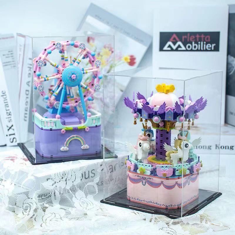 Compatible With LEGO Ferris Wheel Building Blocks Music Box Carousel Birthday Gift Assembly Toy For Girls_voghion.com