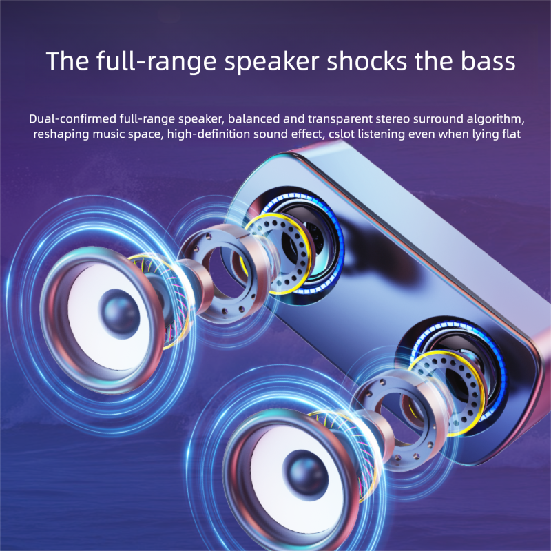 Home Desktop Computer Glare-Free Subwoofer Adhesive Speaker High-Quality Multimedia Audio Wired Connection_voghion.com