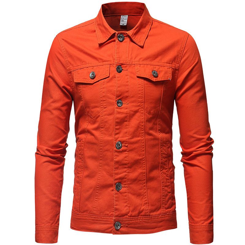 Men's Clothing jacket denim jacket slim workwear solid color thick shirt jacket _voghion.com