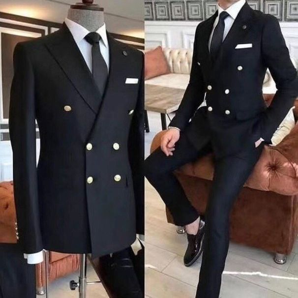 Pulse Pulse European And American Foreign Trade Set For Men Two-Piece Groomsmen Outfit Wedding Formal Suit Slim Fit Korean Version_voghion.com