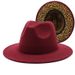 New thickened men's and women's top two tone jazz hats, large brimmed double-sided woolen leopard print inner felt hats_voghion.com