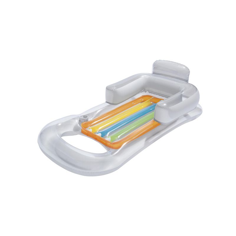 Flotador inflable para piscina (161 x 84 cm), de PVC premium para adultos, color transparente/azul aleatorio, ultrarresistente para fiestas en la playa, el lago y la piscina._voghion.com