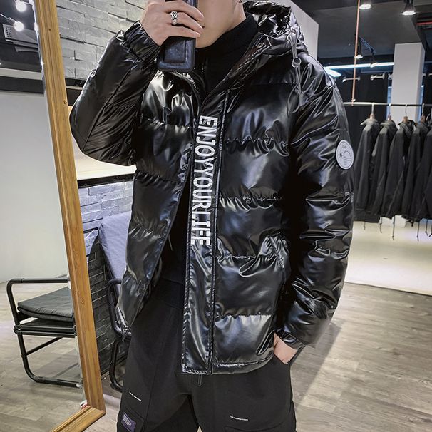 Heren Pufferjack Winterjas Mode Capuchon Rits Bovenkleding Casual Losse Pasvorm Dik Warm Polyester Lichtgewicht Streetwear_voghion.com