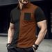 Men's Clothing Summer T Shirt Men's Zipper Color Matching Lapel Sports Horse_voghion.com