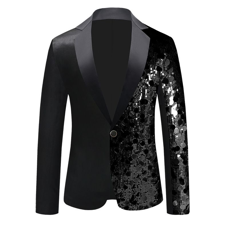 US Size New Men's Sequin Blazer Dance Costume Host Outfit_voghion.com