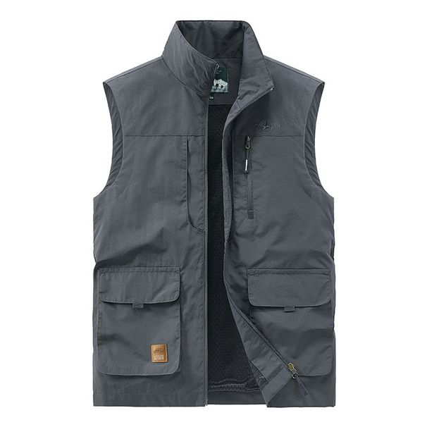 Photographer & Fishing Vest For Men – Lightweight Stand Collar Sleeveless Jacket With Multi-Pockets (Up To 5XL, 5 Colors)_voghion.com
