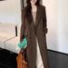 Luxury Double-Breasted Wool Coat – Longline Trench Coat With Notched Lapel (Cocoa/Taupe/Charcoal, S-M, Premium Outerwear)_voghion.com
