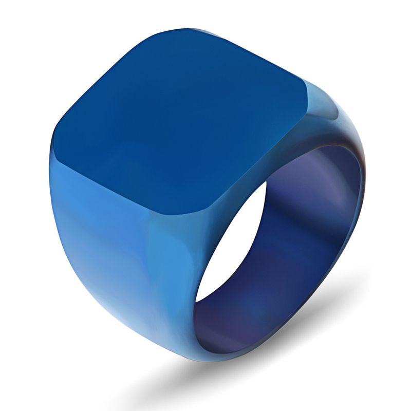 Hip Hop Punk Rock Personality Street Fashion Men's Ring Simple Black Glossy Fashion Ring Silver Black Gold Blue_voghion.com