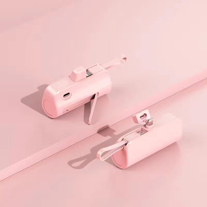 Huawei cep telefonları için büyük kapasiteli 10000 mAh 5000 mAh iPhoneuniversal ile taşınabilir mini kendinden kablolu kapsül güç bankası_voghion.com