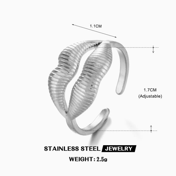 Fashion Trend Exaggerated Lip Ethnic Style Adjustable Mouth Design Ring For Women_voghion.com
