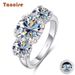 Anelli Tancise da 5,0 CT con Moissanite per donna, 3 pietre, diamanti scintillanti, fede nuziale in argento Sterling GRA_voghion.com