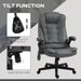 HOMCOM 6 Point Vibrating Massage Office Chair With Heat, Microfiber High Back Executive Office Chair With Reclining Backrest, Padded Armrests And Re_voghion.com