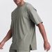 Camiseta de algodón extragrande para hombre, informal, holgada, de verano, con cuello redondo, manga corta y dobladillo dividido, para gimnasio, correr y entrenar._voghion.com