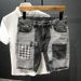 Patchwork-Jeansshorts für den Sommer, Jeansshorts für Herren mit mehreren Taschen, Baggy-Ripped-Jeans im Streetwear-Stil für Freizeitkleidung_voghion.com