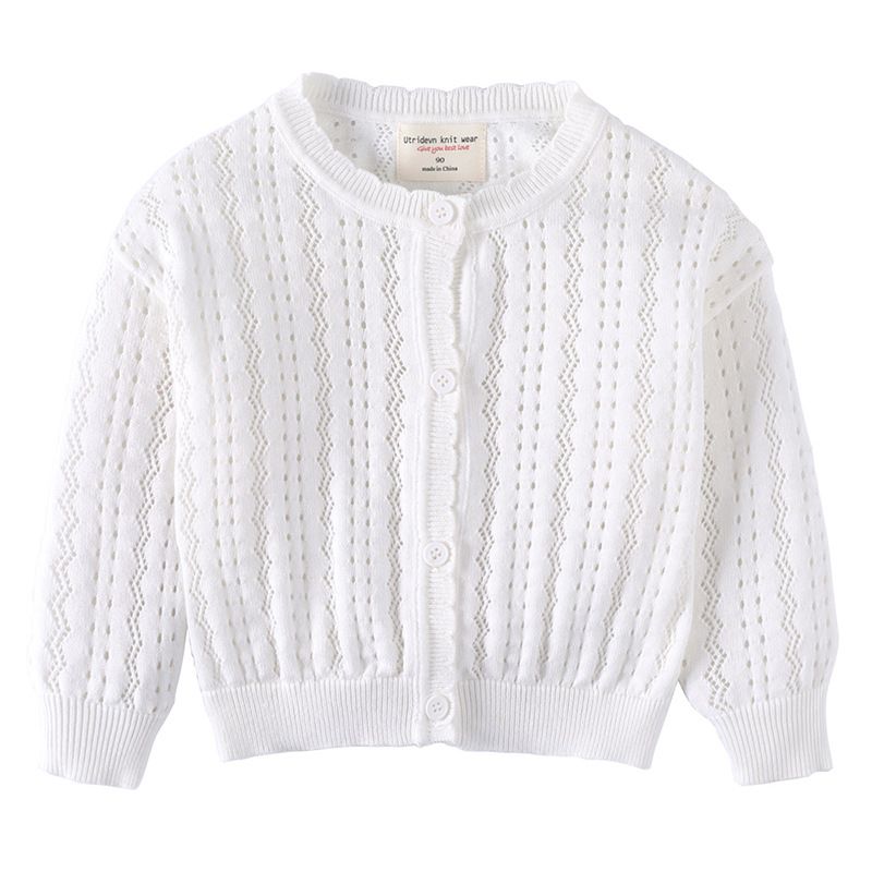 2025 Hohl Kinderjacke Baby Pullover Sonnencreme Reine Baumwolle Sommer Dünne Mädchen Strickjacke Einteilige Lieferung_voghion.com