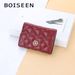 Boiseen new women's card bag version embossed multi-card slot accordion coin purse small buckle wallet wholesale_voghion.com
