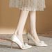 6681-27 Escarpins élégants de style français en satin blanc ornés de strass, style Xiuhe, chaussures de mariage réversibles à fleurs pour banquet_voghion.com