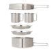 Juego de utensilios de cocina de acero inoxidable para acampar de 6 piezas, kit de cocina portátil para exteriores para 3-4 personas (incluye ollas, sartenes y tazones)._voghion.com