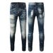 Abbigliamento da uomo, marchio di moda per il commercio estero, D2 Jeans, stile maschile, pantaloni casual versatili da uomo, stile retrò, blu, strappati, 6905_voghion.com
