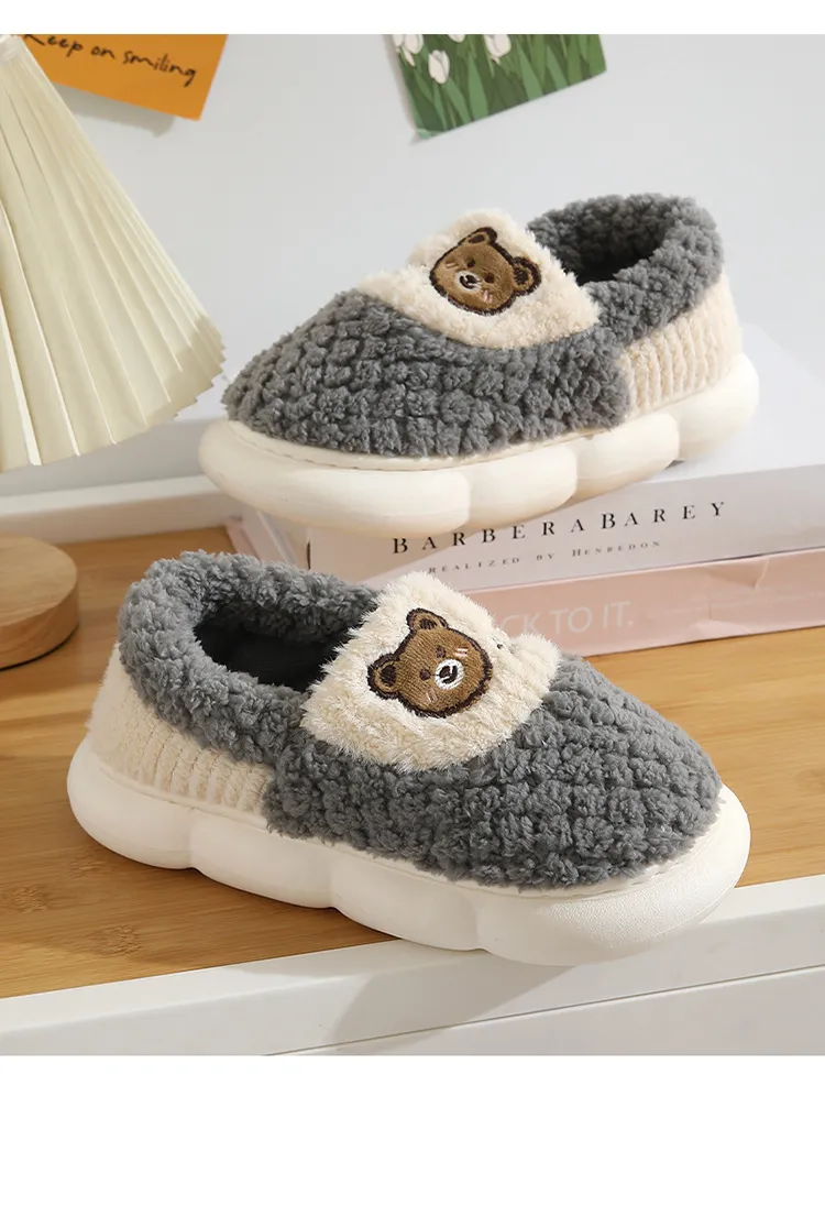 Children's bag root slippers autumn and winter, cute cartoon indoor home, dormitory cotton shoes for boys, children,_voghion.com
