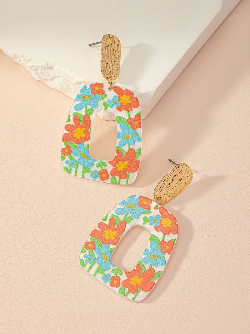 1 Pair Hawaiian Trcal Wer Arylic Drop Earrings_voghion.com