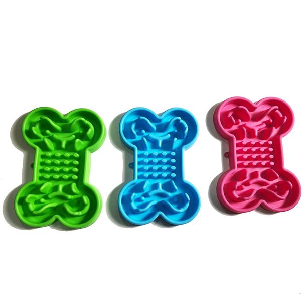 Knochenförmiger Silikon-Futternapf für Haustiere, Katzen und Hunde, Freizeit-Futternapf für Dschungelwelpen, langsames Fressen, Erstickungsschutz_voghion.com