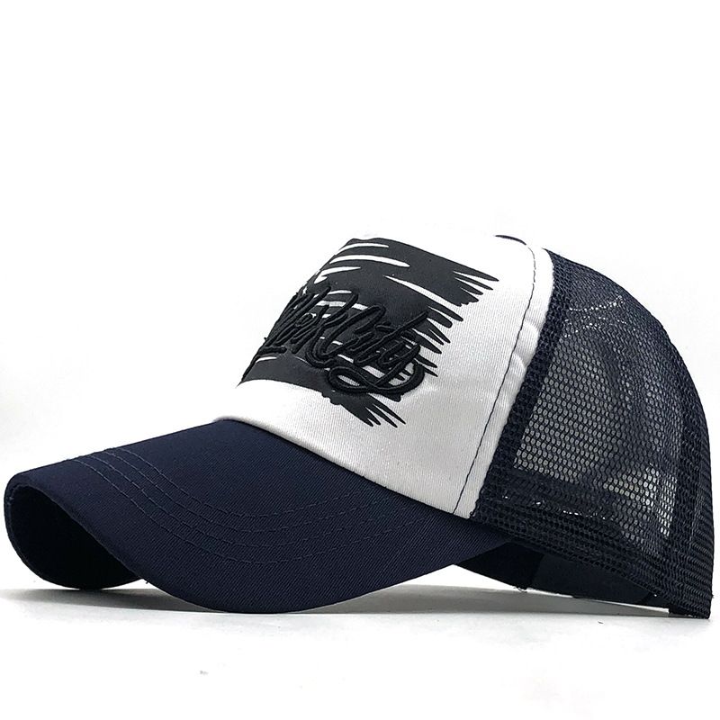 Unisex-Baseballkappe aus gewaschener Baumwolle mit Wellenstickerei, Herren-Baseballkappe aus alter Entenkappe, Damen-Outdoor-Mütze_voghion.com