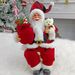 Sitting Santa Claus Plush Figurine Vivid Appearance Cute Doll Ornaments For Christmas Table Fireplace Mantel_voghion.com