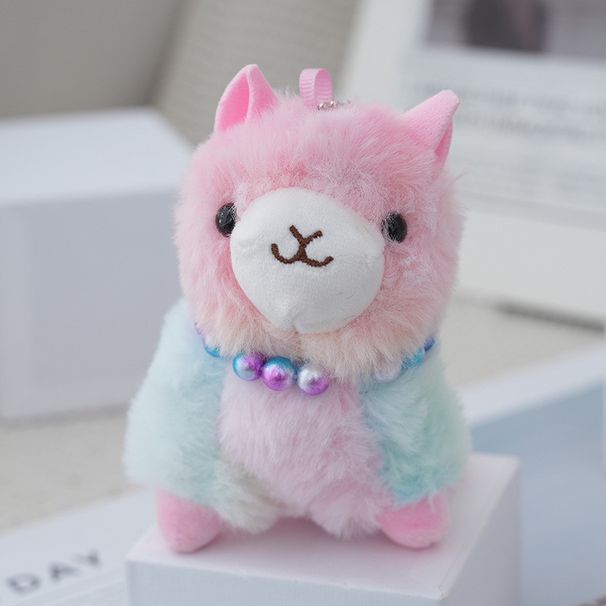 Colorful Llama Plush Tiedye Toy Keychain Adorable Backpack Charm Gift For Kids_voghion.com