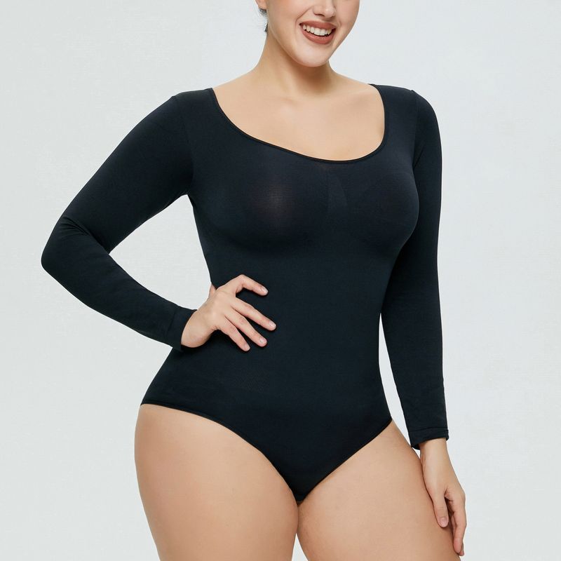Body afslankende bil panty naadloze bodysuit met lange mouwen voor dames_voghion.com