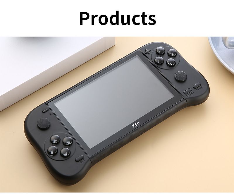 5,1 inch groot scherm high definition gameconsole 8G geheugen retro PSP handheld arcade X50 dubbele joystick handheld gameconsole_voghion.com