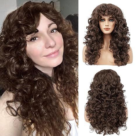 Synthetic Clip-in New Wigs For Women Small Curly High Temperature Wire Headpieces Fluffy Short Curly Hair_voghion.com