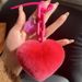 Cadena creativa de silicona con forma de corazón de piel de conejo Rex auténtica, colgante exquisito para mochila, adorno para pareja, llavero para coche_voghion.com