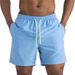 Men's Water-Repellent Swim Trunks - Double Layer & Breathable For Beach Pool & Summer Activities (Quick-Dry Black/Blue)_voghion.com