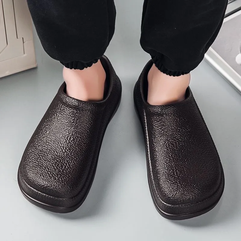 Chaussures de restaurant de service alimentaire pour hommes, chef antidérapant résistant à l'huile pour chaussures de travail de cuisine_voghion.com