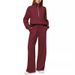 „Damen-Set aus Oversize-Sweatshirt mit halbem Reißverschluss und Jogginghose mit weitem Bein – dicke Winter-Loungewear, lässiges zweiteiliges Outfit“_voghion.com