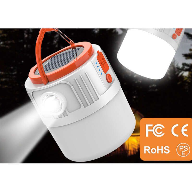 Saules LED mobilais āra avārijas apgaismojums USB uzlādes nakts tirgus tālvadības kempinga apgaismojums_voghion.com