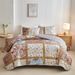 Quilted Bedspread Set,Soft Microfibe Bed Cover+Pillowcase,American Flower Patchwork,Mattress Topper Sheet King Cama Solt_voghion.com
