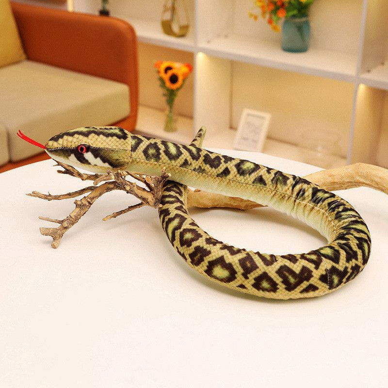 Large Plush Snake Realistic Toy For Kids Soft And Cuddly 120cm Pp Cotton Animal Stuffed_voghion.com