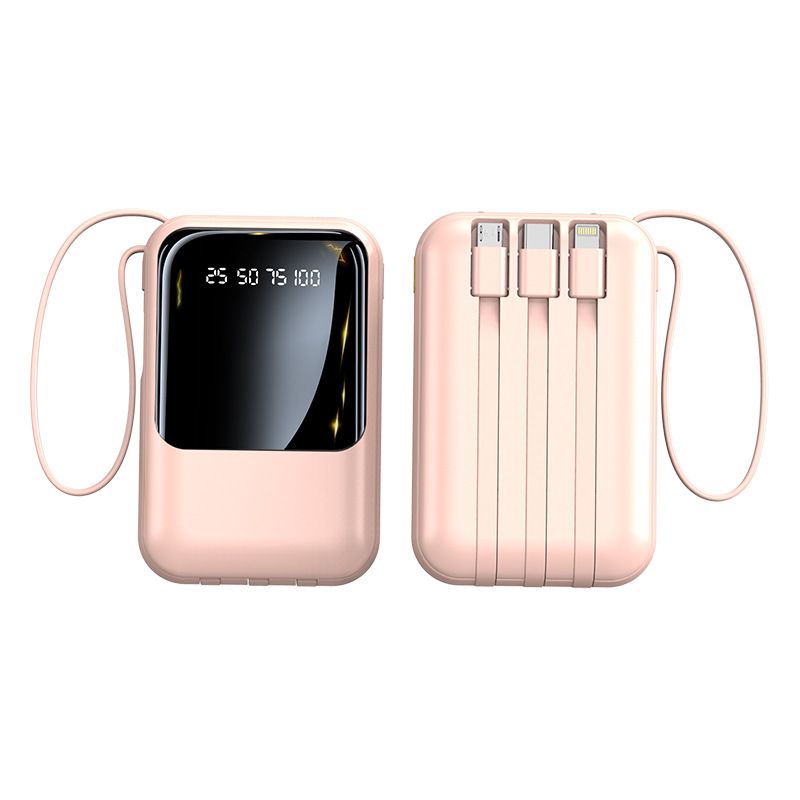 Power Bank Small Super Fast Charging Power Bank With Built In Cable 20000 MAh Mobile Power Gift LOGO_voghion.com