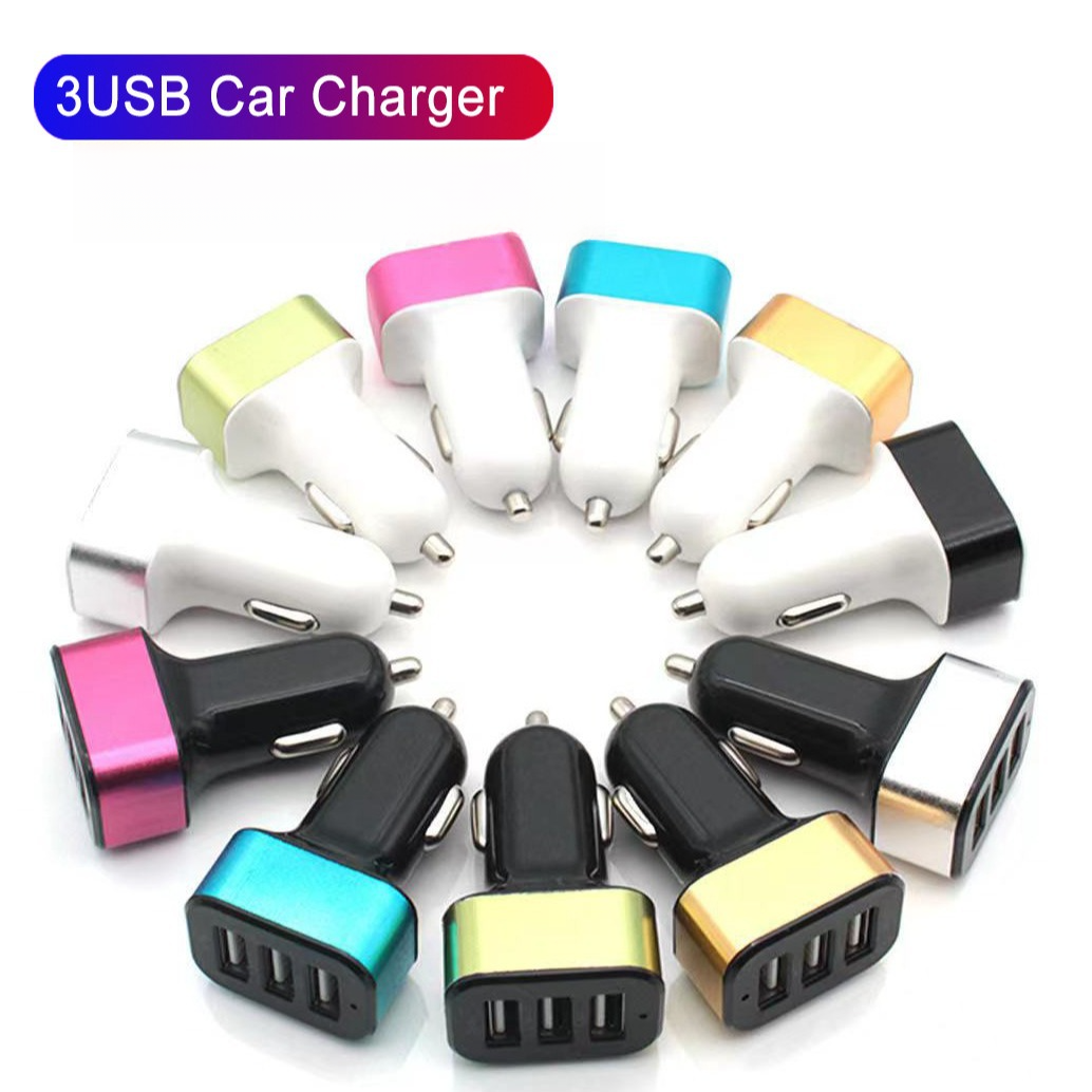 1A 3USB Quadrat mit Aluminiumlegierung Handy-Ladegerät, Auto-Ladegerät_voghion.com