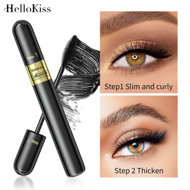 Schéinheet & Gesondheet HelloKiss Duebel Effekt 4D Mascara Zwee an engem Verlängerung, Krullung, Verdickung, Net-Ausschmierend Waasserdicht Mascara_voghion.com