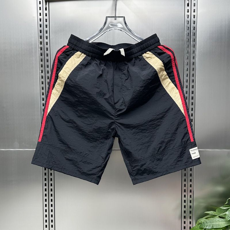 Vêtements pour hommes Été nouveaux hommes rayés recto verso blocs de couleurs polyvalents slim-fit mince shorts sport mode plage pantalons cinq-quarts pantalons_voghion.com
