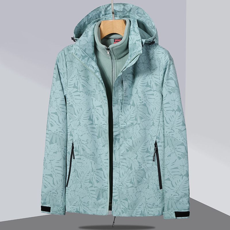 Autumn and winter jacket two-piece set, three in one detachable unisex sports warm trendy hooded jacket, cross-border_voghion.com