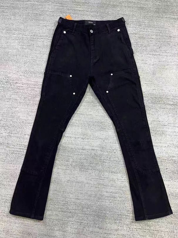 Men's Clothing Independent VUJADE Lumberjack Pants Flared Jeans Washed Rear Zipper Casual Overalls Black Brown Kenijima_voghion.com